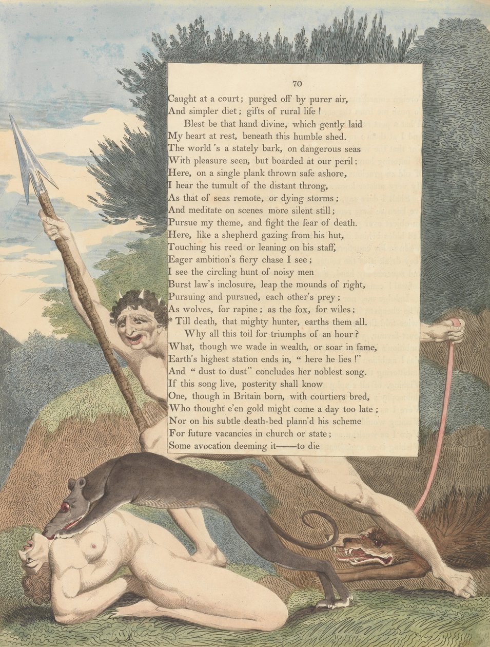 Fiatal éjszakai gondolatok, Oldal 70, Halálig, az a hatalmas vadász, a föld mind alkotó: William Blake