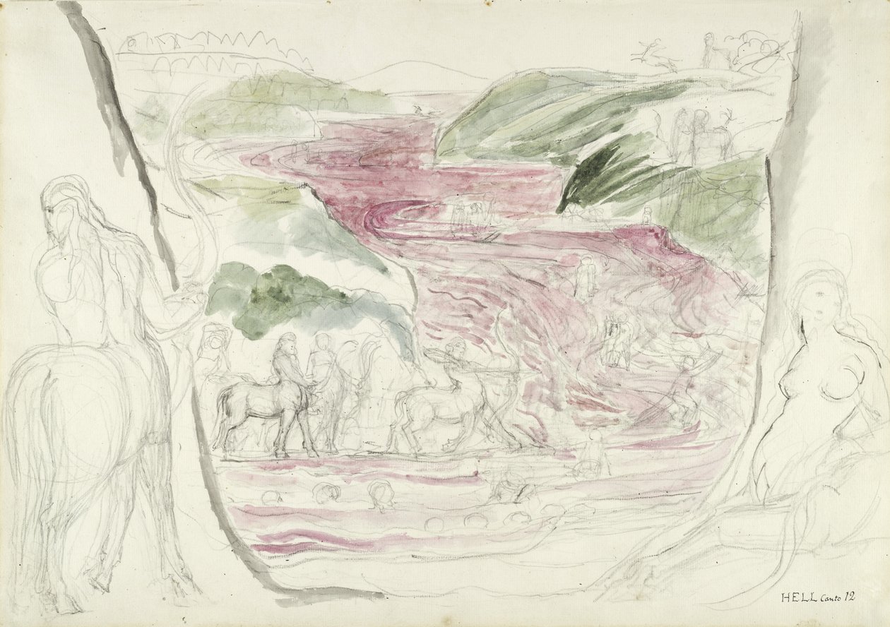 illusztráció Dante Alighieri Isteni színjátékához, 1824-27 (toll és tinta WC-vel ceruzával és krétával papíron) alkotó: William Blake