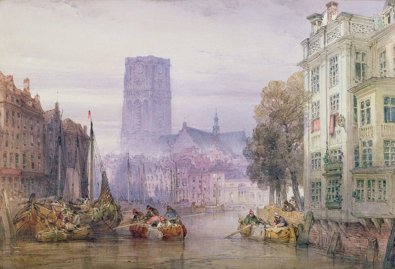 A Nagy Szent Lőrinc-templom, Rotterdam, 1881 (WC ceruzával) alkotó: William Callow