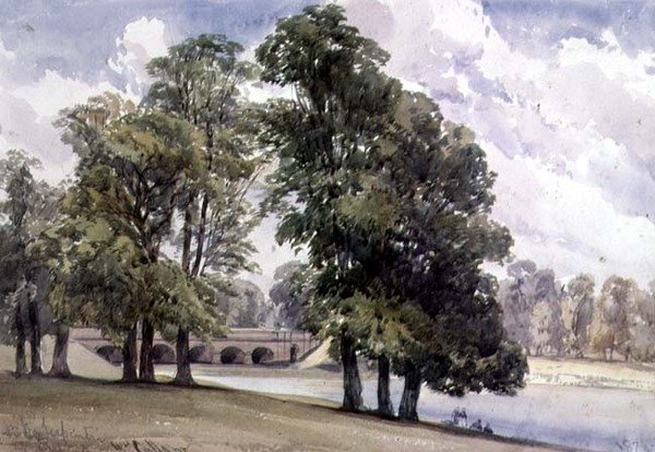 Kilátás a Serpentine-re, a Hyde Parkra alkotó: William Callow