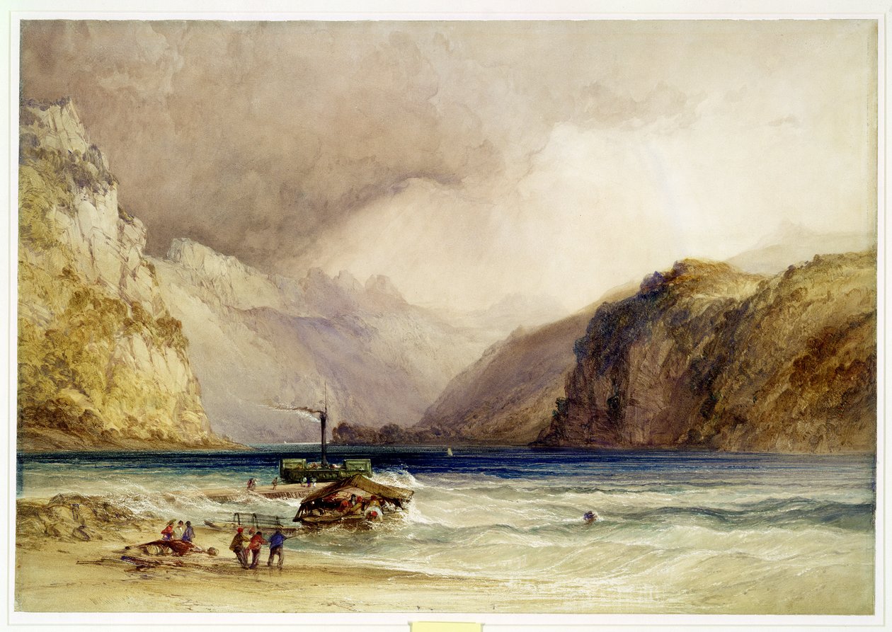 Wallenstadt, Wesen, Svájc, 1842 (wc és testszín szőtt papíron) alkotó: William Callow