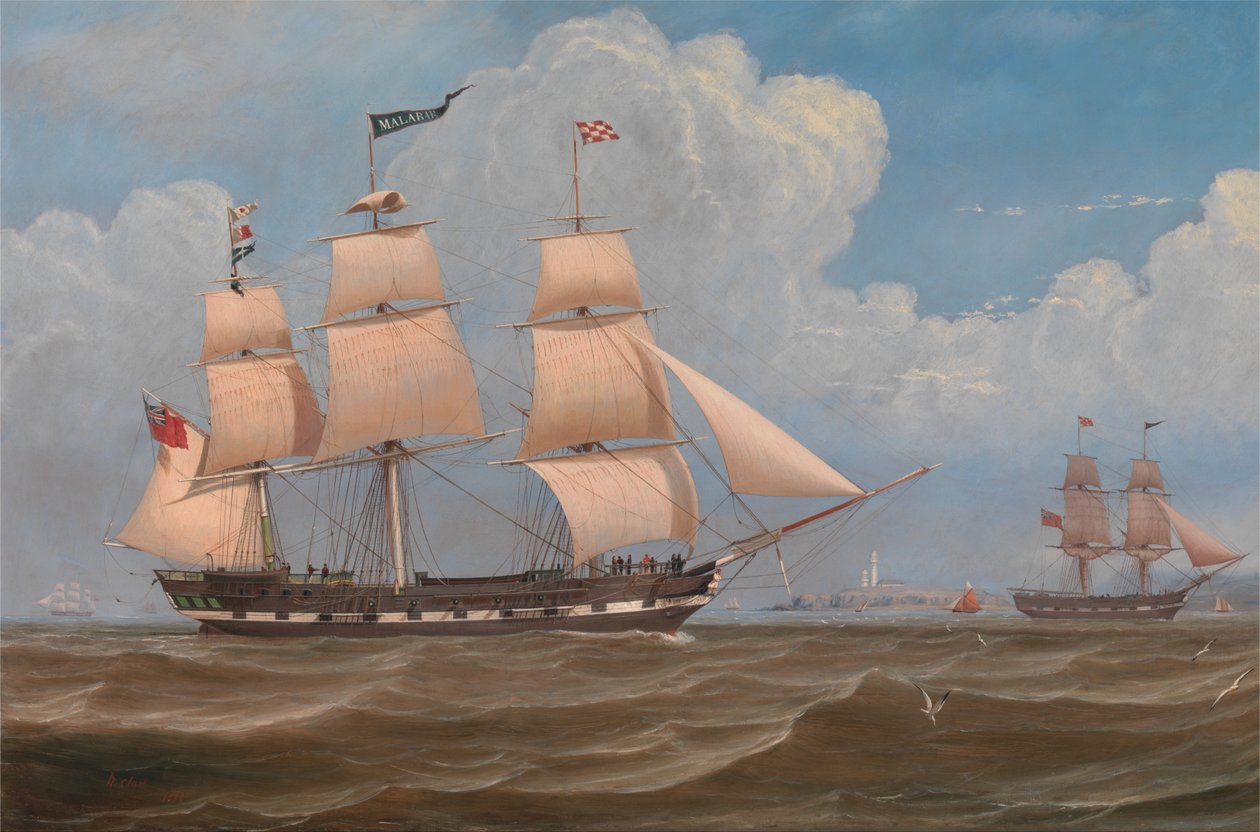 Az angol kereskedelmi hajó Malabar alkotó: William Clark
