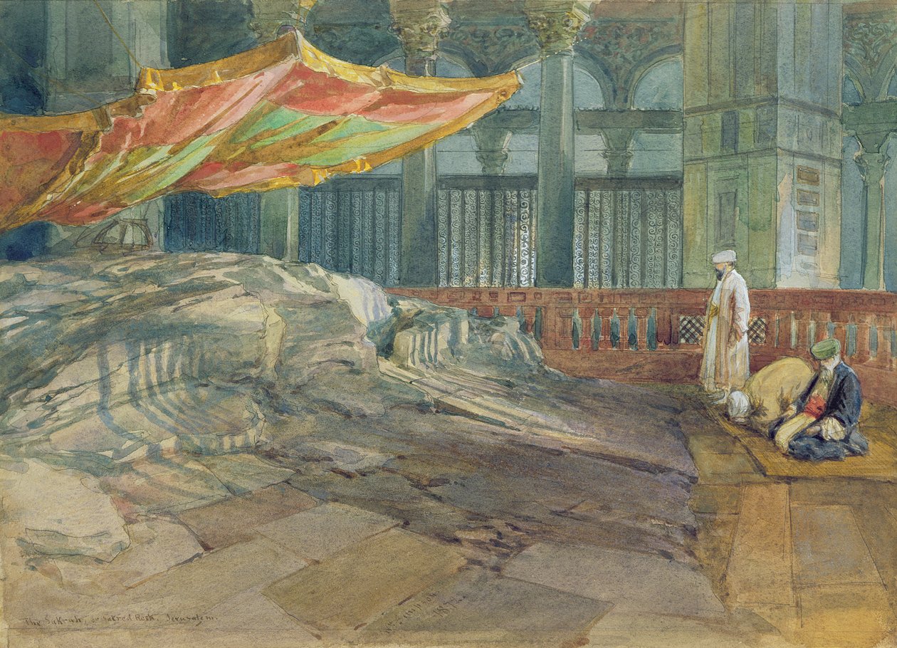A Sakrah vagy Szent Szikla, Jeruzsálem, 1879 (wc) alkotó: William Crimea Simpson