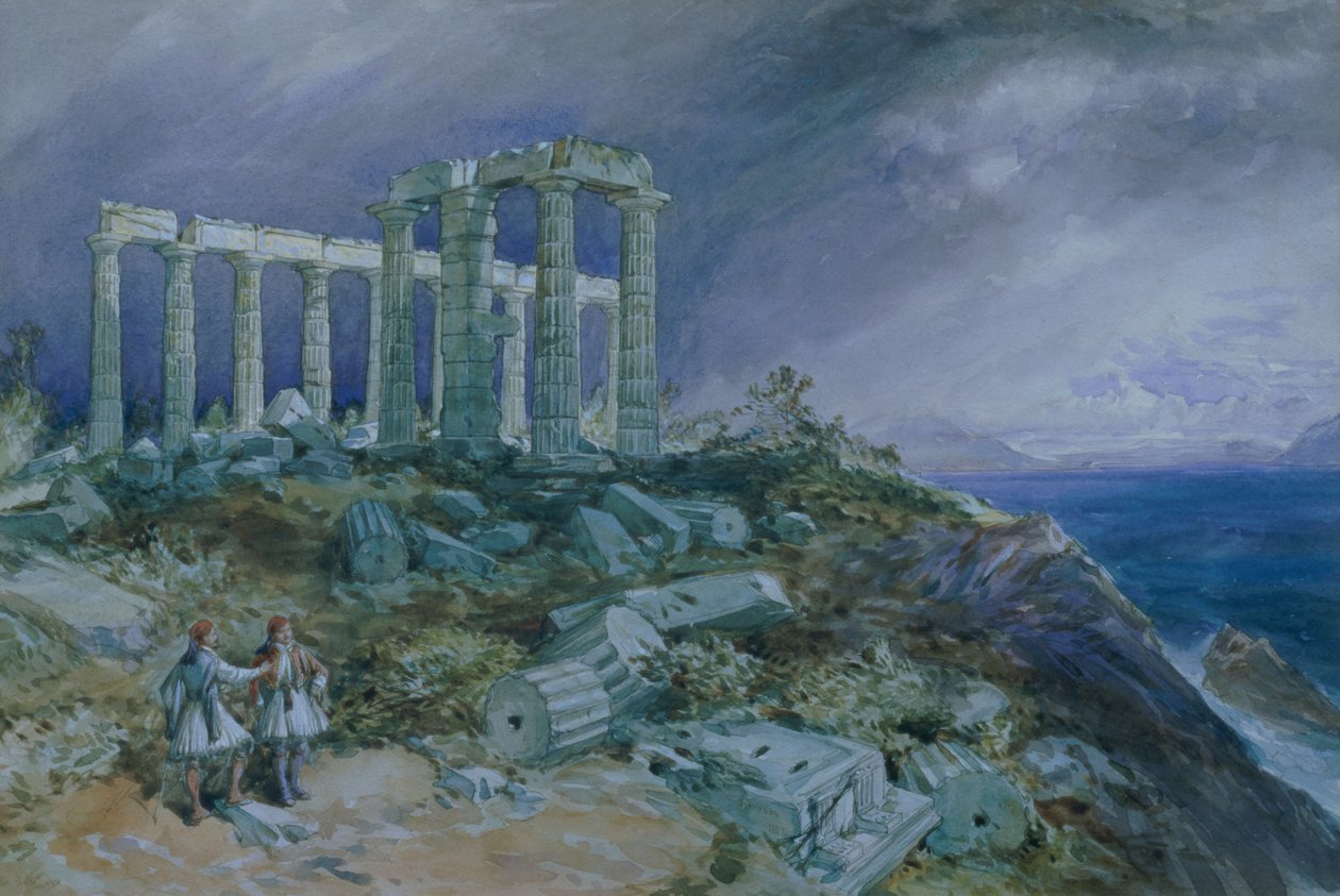 Poszeidón temploma, Szunium, 1877 alkotó: William Crimea Simpson