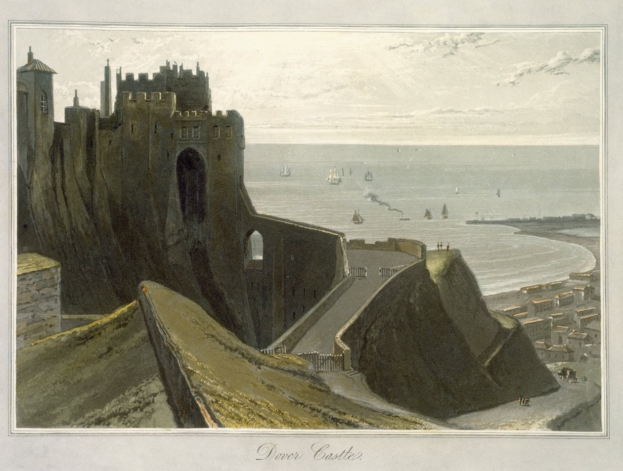 Dover Castle, „A Voyage Around Great Britain Undertaken between the Years 1814 and 1825” címmel, 1823-ban jelent meg alkotó: William Daniell