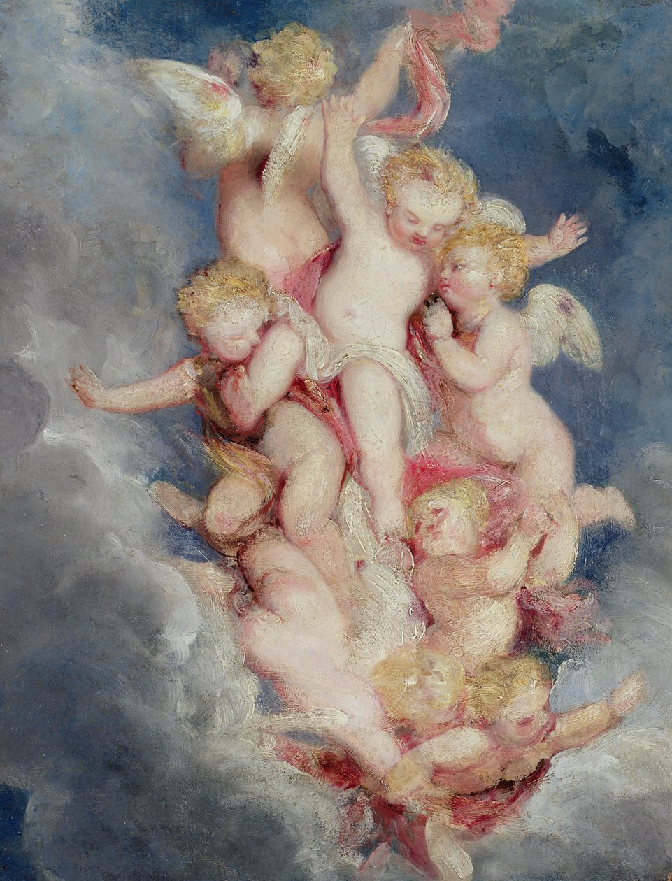 Putti Ascending (olaj malomdeszkán) alkotó: William Derby