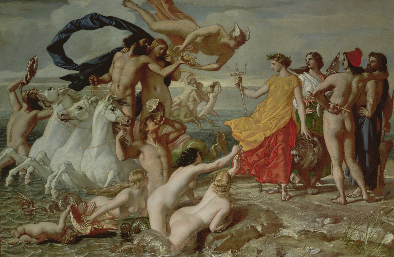 A Neptunusz lemond Britanniáról, a Tengeri Birodalomról, 1847 (olaj, papír a fedélzeten) alkotó: William Dyce