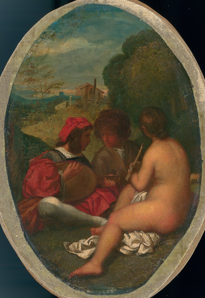 Le Concert Champetre, Tizian után (olaj, vászon a fedélzeten) (lásd még: 288056) alkotó: William Etty
