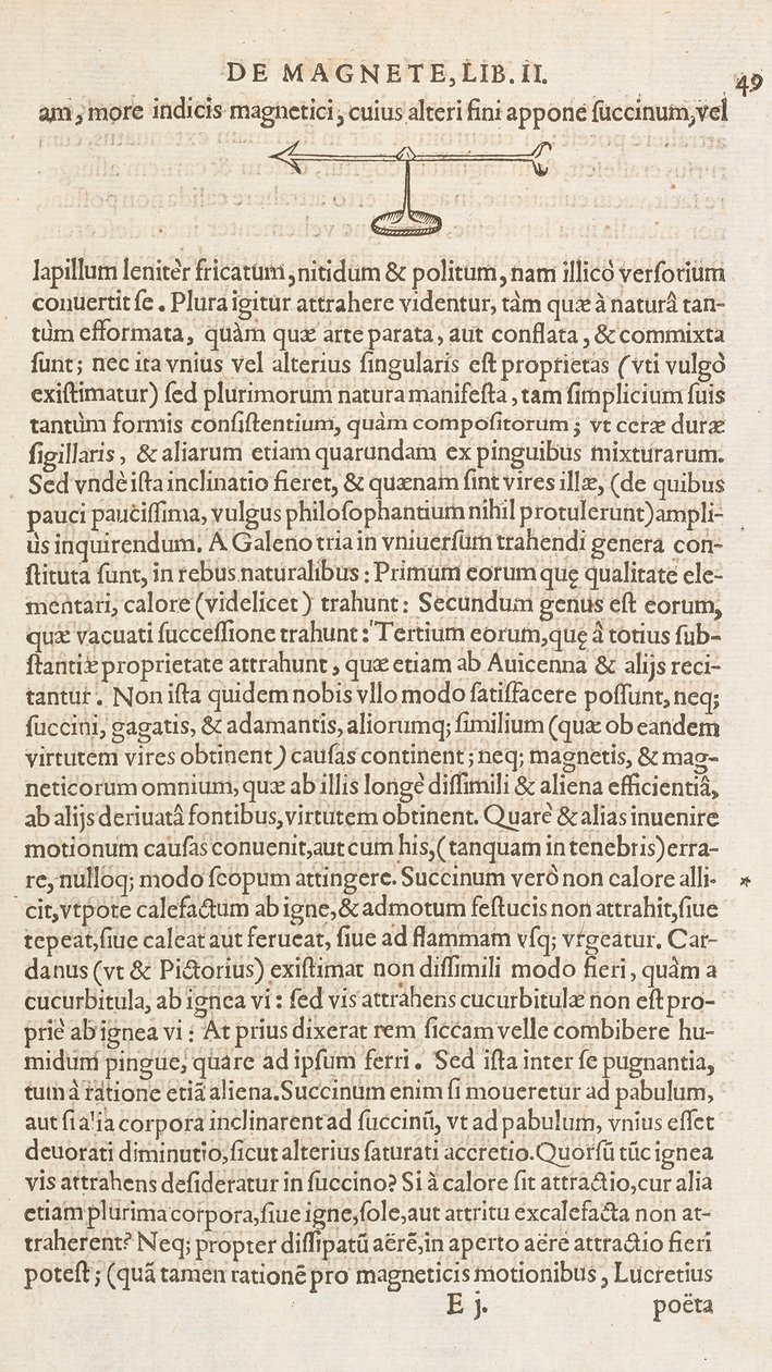 William Gilbert „De Magnete” című művének 49. oldala, London, 1600 (nyomtatott) alkotó: William Gilbert