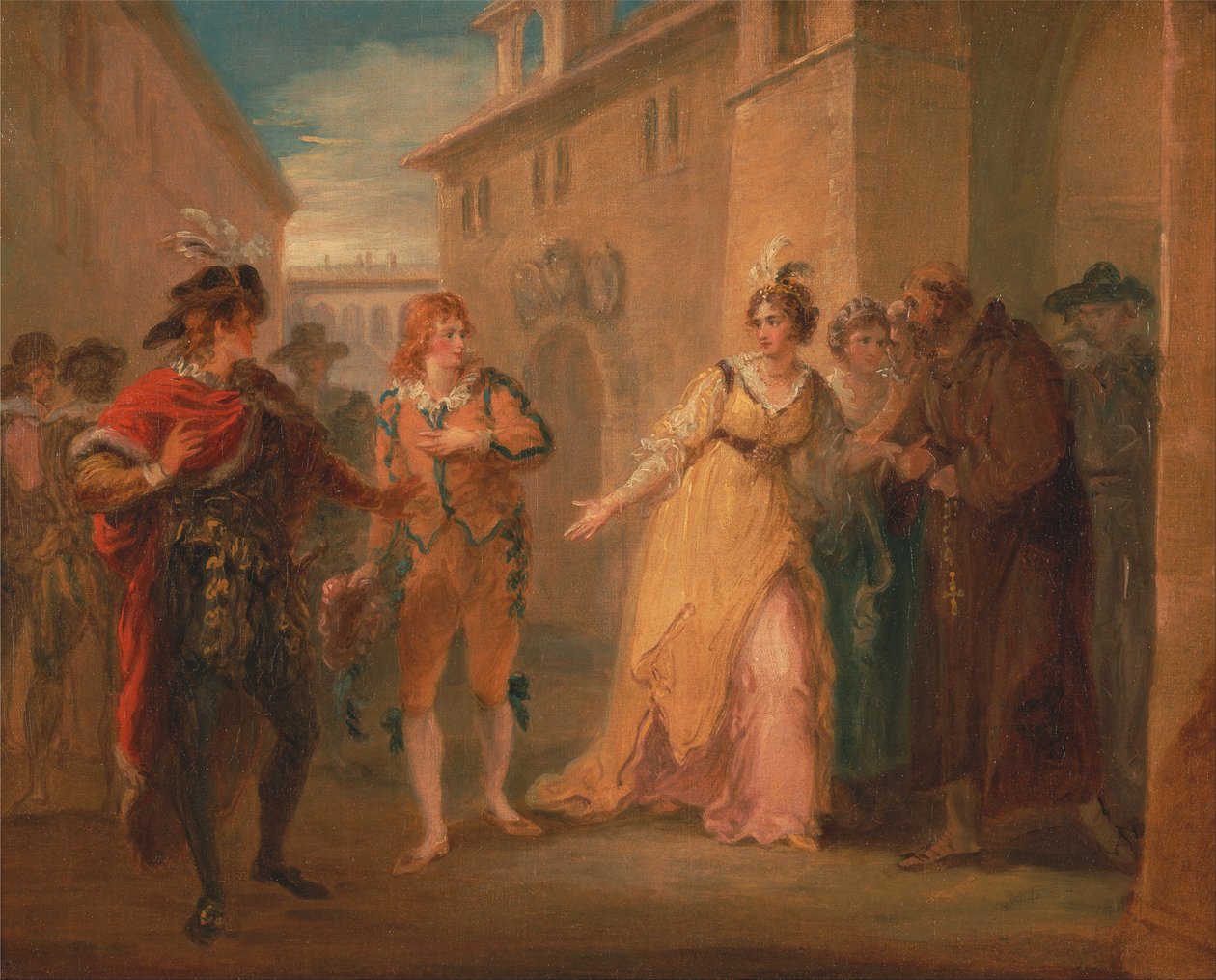 Olivias eljegyzésének kinyilatkoztatása, a Tizenkettedik éjszaka V. felvonásából, i. jelenet alkotó: William Hamilton