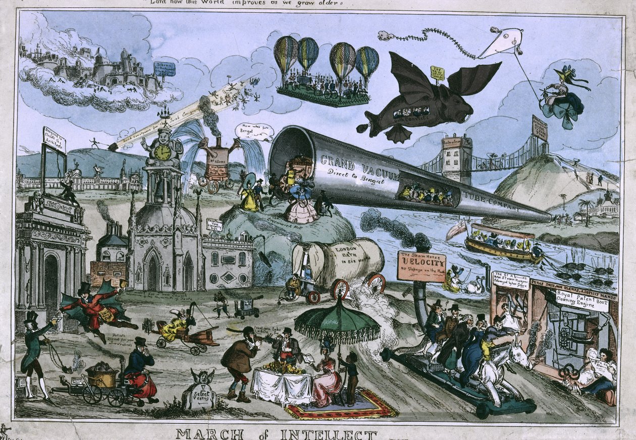 March of Intellect, kiadó: Thomas McLean, 1829 (színes rézkarc) alkotó: William Heath