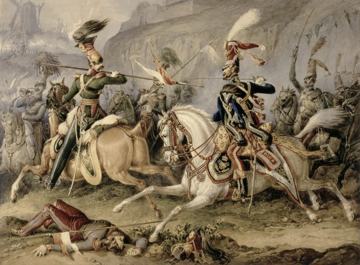 A lovassági csata, 1830. alkotó: William Heath