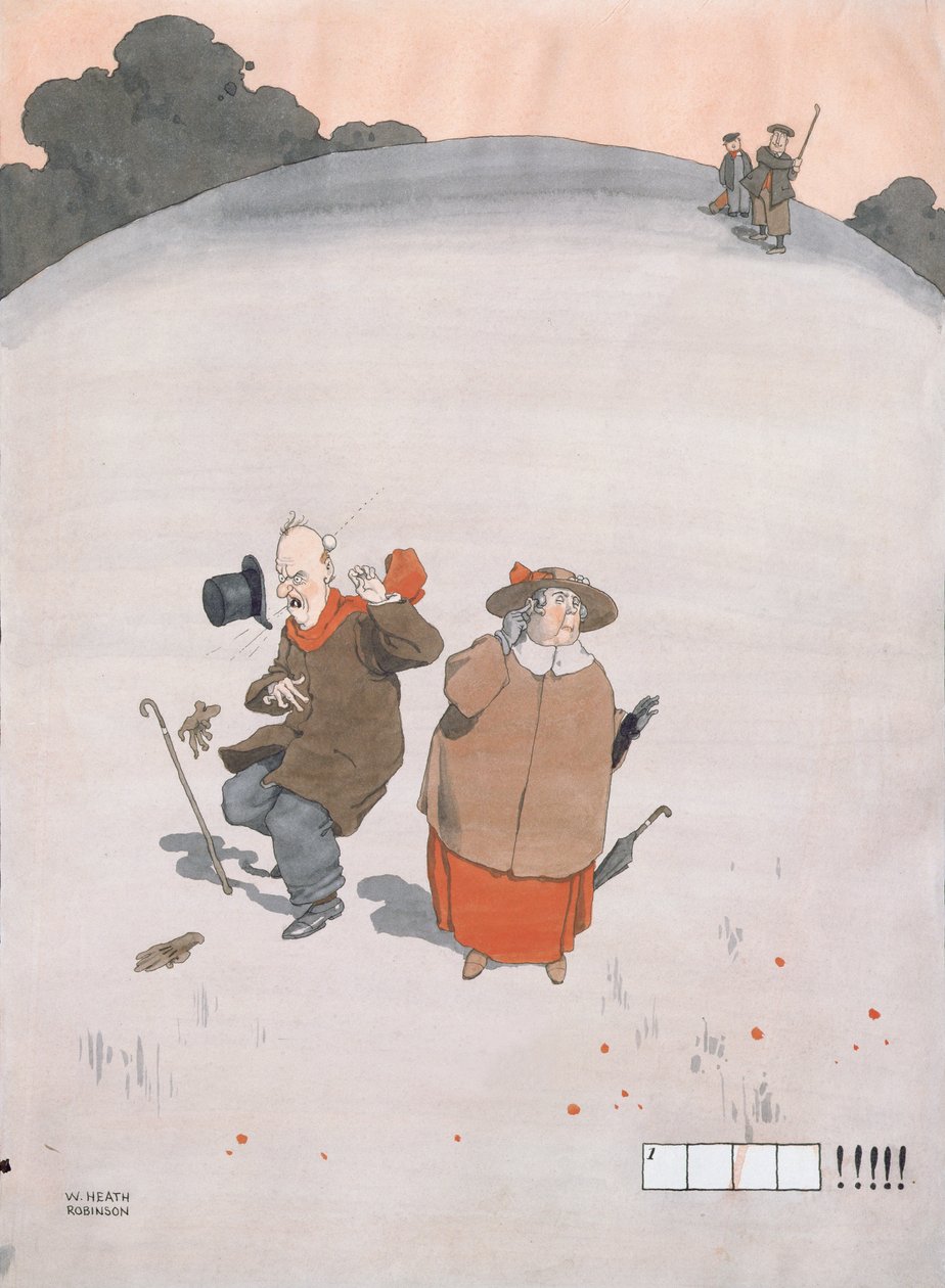 Egy másik illusztrált keresztrejtvény egész illusztrációja a Pearsons Magazine számára, 1925-ös karácsonyi szám (wc és gouache) alkotó: William Heath Robinson