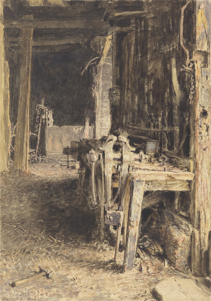 Pajta belseje, 1836 (wc és testszín) alkotó: William Henry Hunt