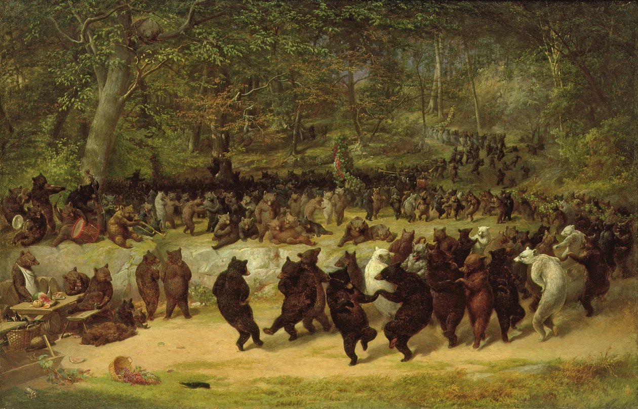 A Medvetánc, 1850 körül alkotó: William Holbrook Beard