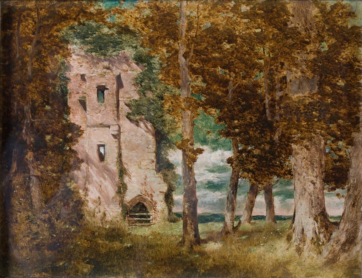 Kirkoswald kastély romjai, Cumberland, 1854 alkotó: William James Blacklock