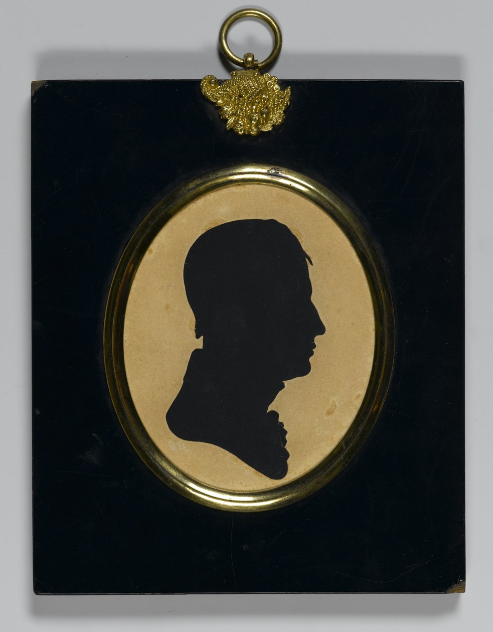 Férfi profilja, 1835 körül (papír sárgaréz papírmasé keretben) alkotó: William James Hubard