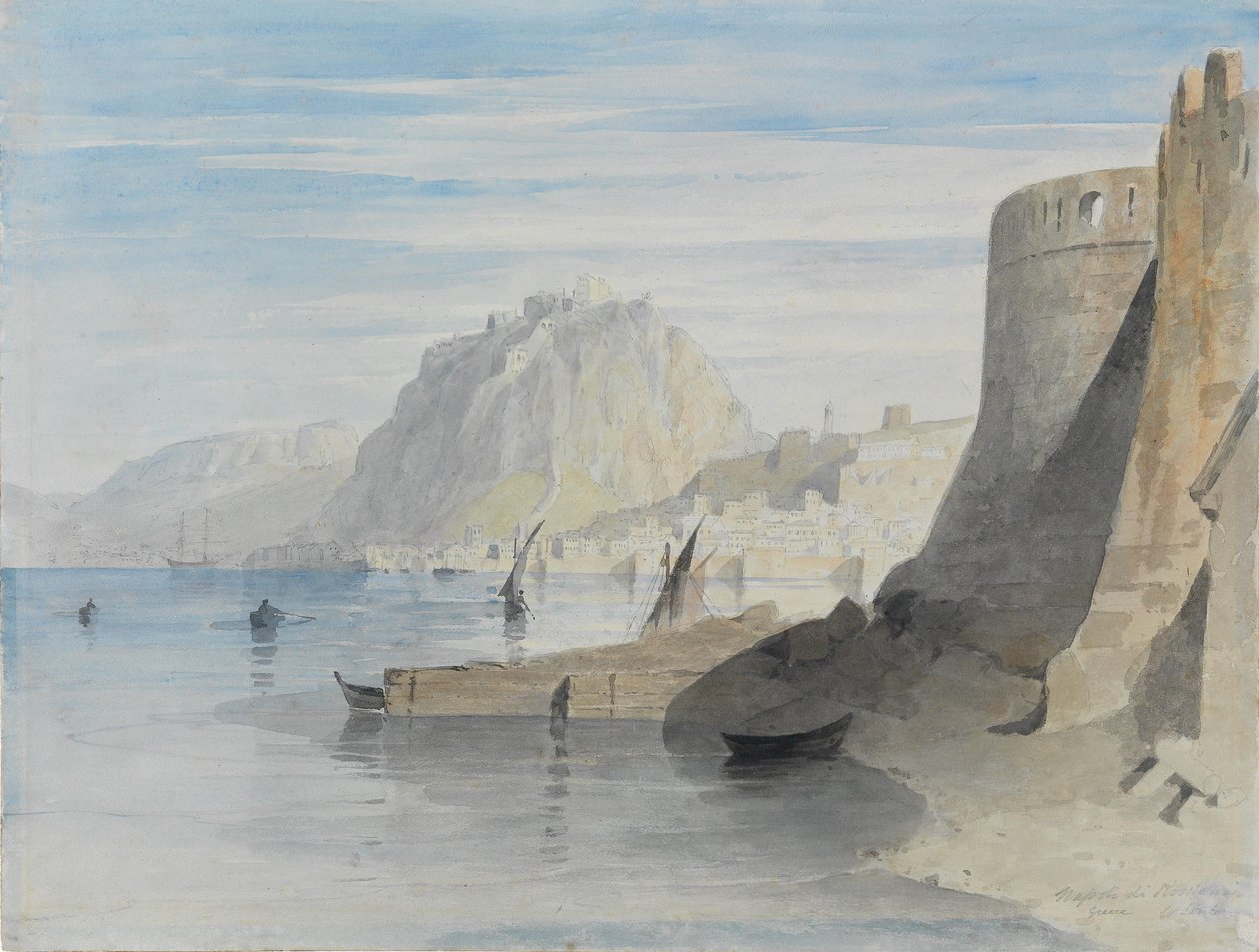 Kilátás Nafplion kikötőjére, Napoli di Románia, Görögország alkotó: William Linton