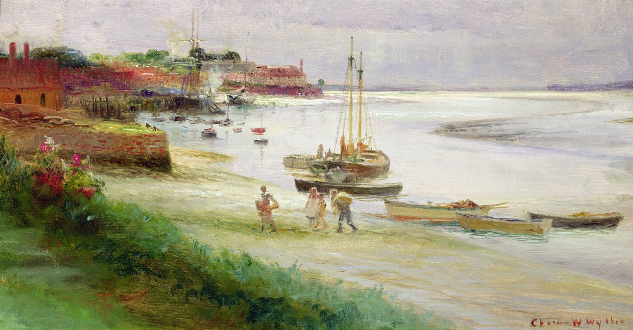 Családi partraszállás az alacsony vízállásnál alkotó: William Lionel Wyllie
