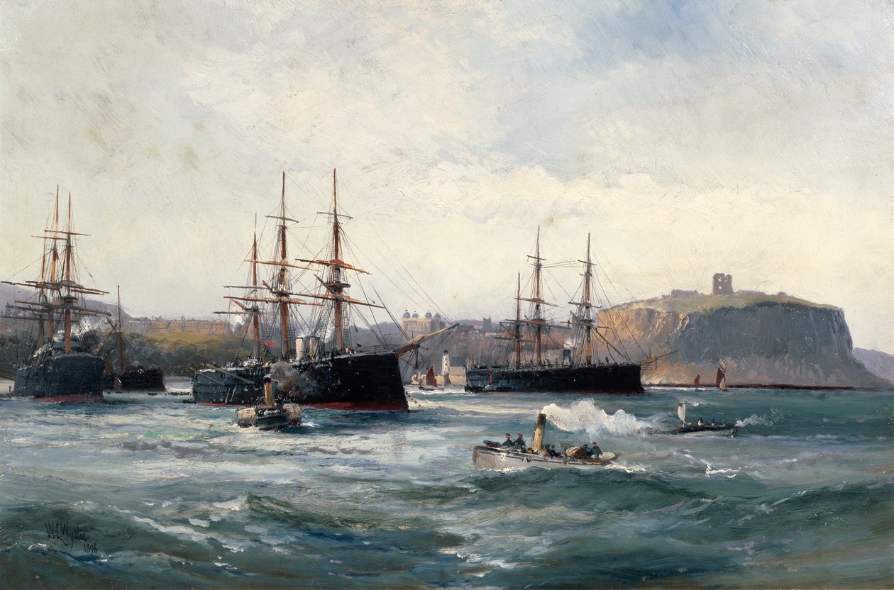 A Csatorna flotta Scarborough előtt, 1896 alkotó: William Lionel Wyllie