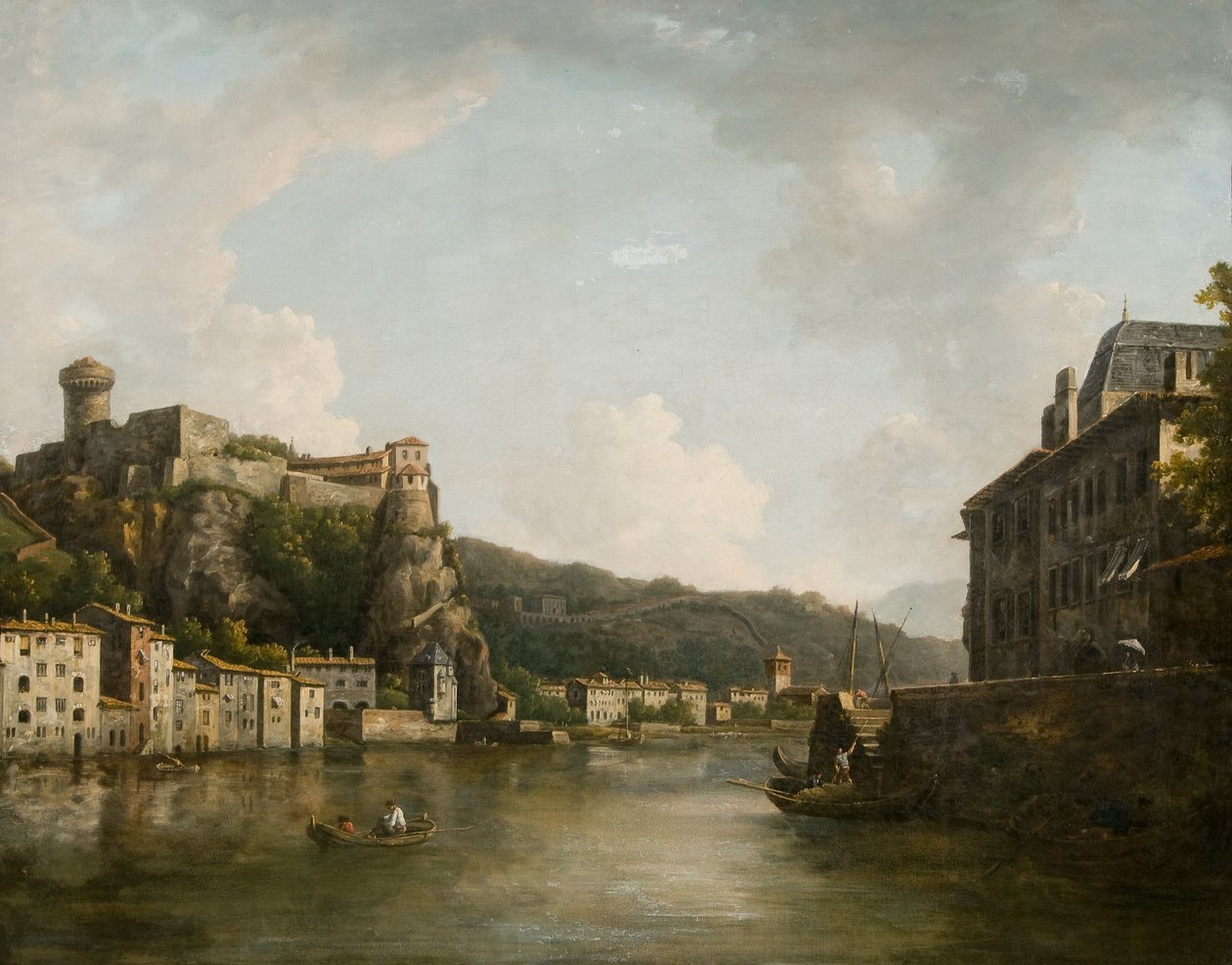 Kilátás a Chateau de Pierre-Encise-re a Rhone-on, Lyonban alkotó: William Marlow