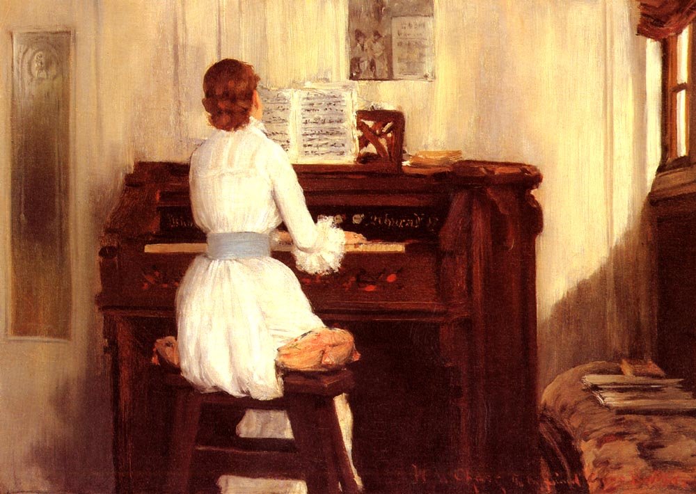 Mrs Meigs A Zongoraorgonánál alkotó: William Merritt Chase