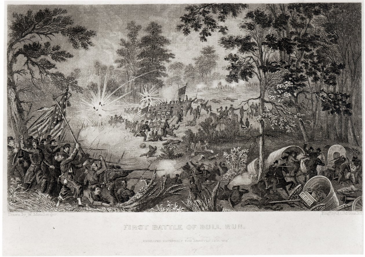 Az első bikafutás csata, 1861. július 21., metszet: J.C. McRae alkotó: William Momberger