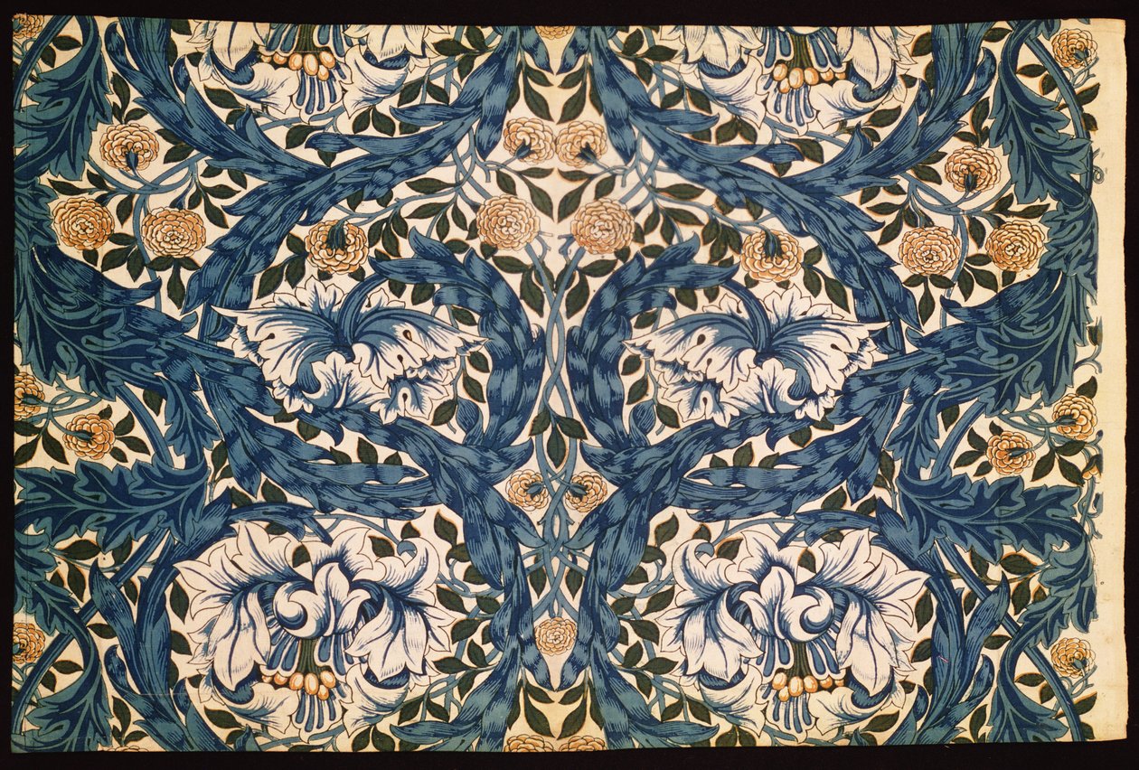 "Afrikai körömvirág" design, 1876 (nyomott pamut) alkotó: William Morris