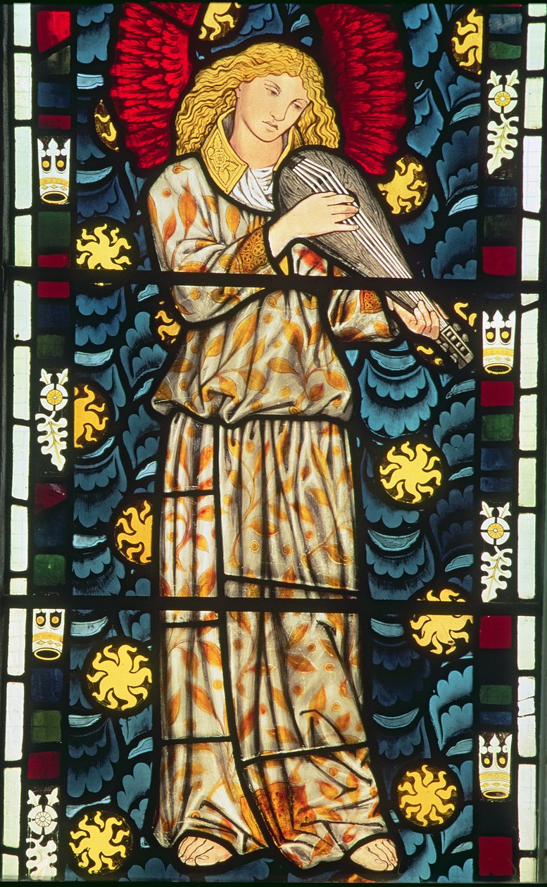 Angyal rebekkel, 1869 (festett üveg) (lásd még: 54923 és 77951) alkotó: William Morris
