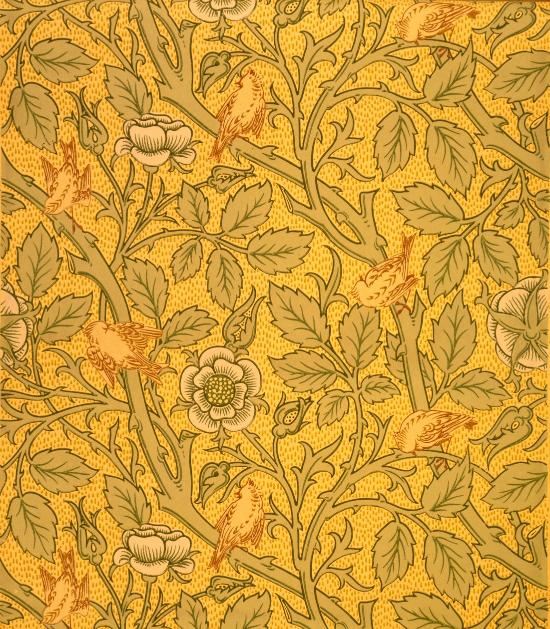 Bird Wallpaper Design (színes fametszet nyomtatás papírra) alkotó: William Morris