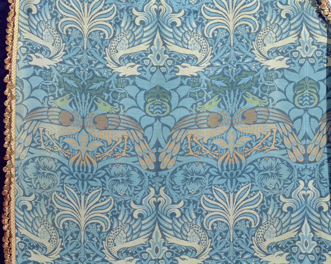 Páva és sárkány, 1878 (szövött gyapjú és panel eredeti díszítéssel) (részlet) (lásd még: 116561) alkotó: William Morris