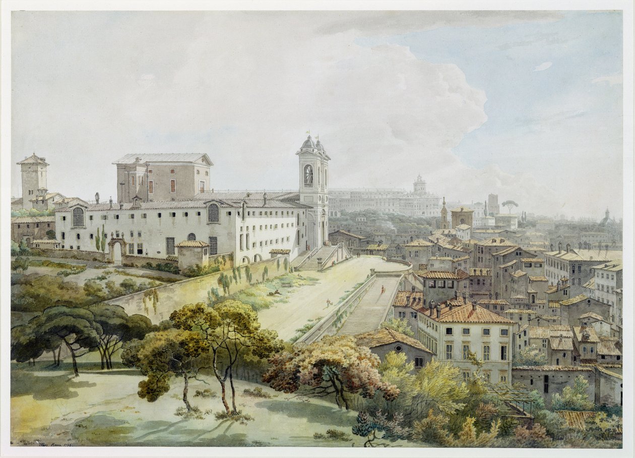 Róma kilátása a Pincioból, 1776 (wc grafit felett, antik papírra) alkotó: William Pars