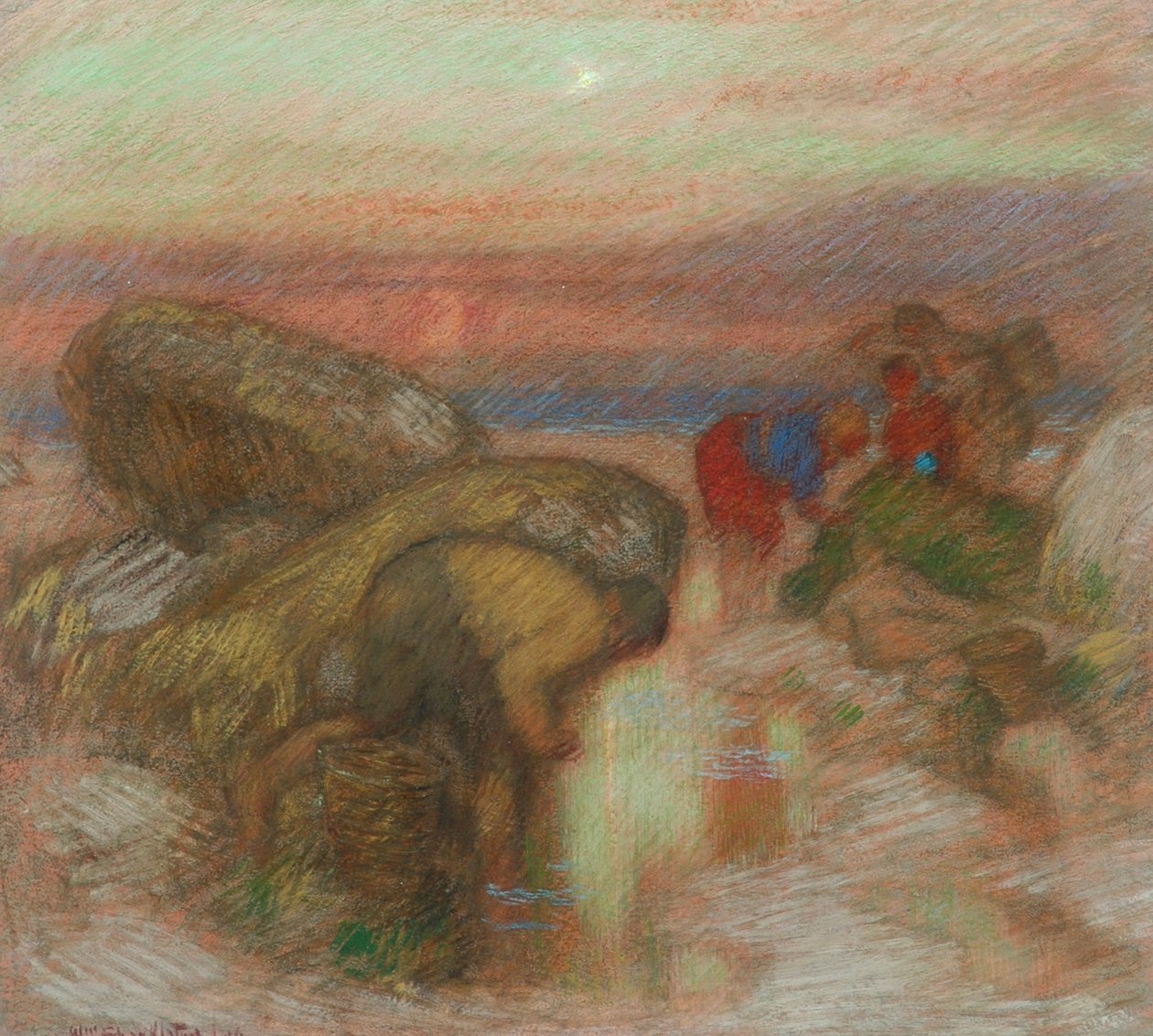 A kagylógyűjtők, 1906 körül alkotó: William Shackleton