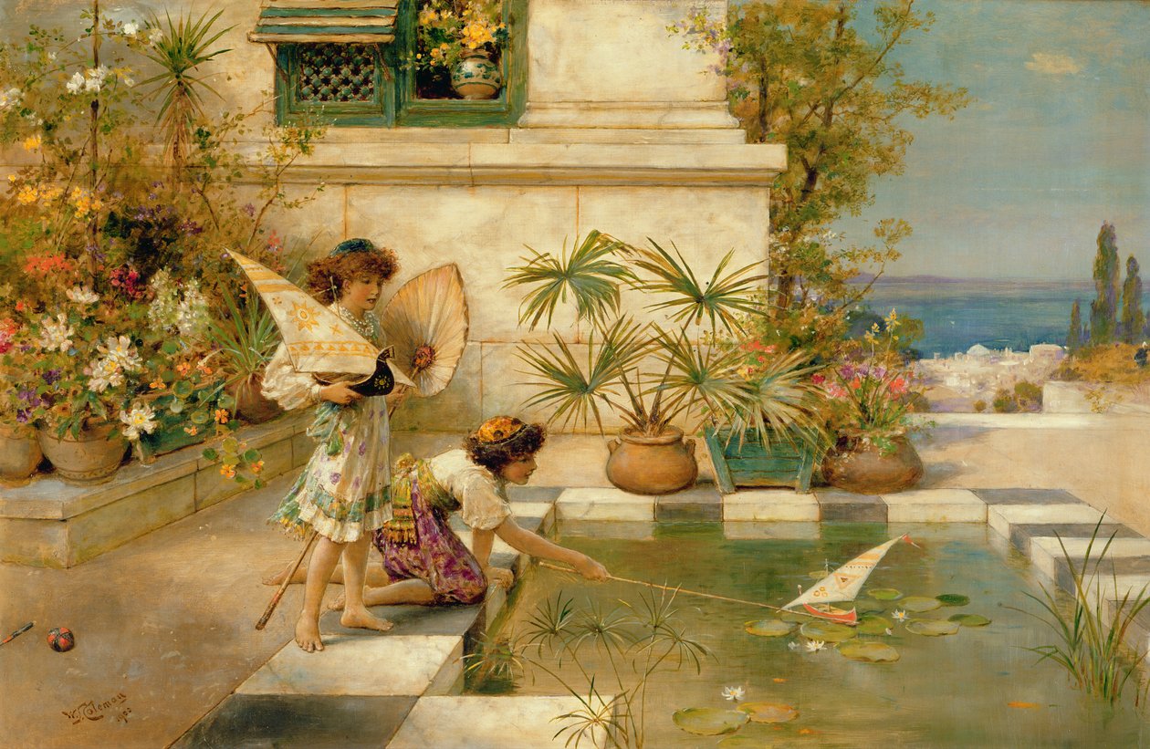 Hajókkal játszó gyerekek, 1900 alkotó: William Stephen Coleman