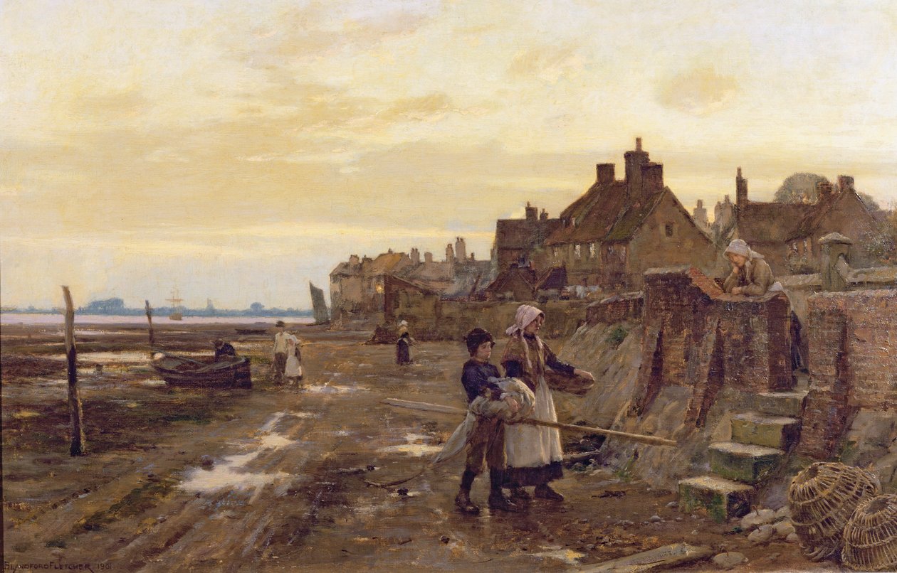 Bosham kikötő apálykor, 1901 alkotó: William Teulon Blandford Fletcher