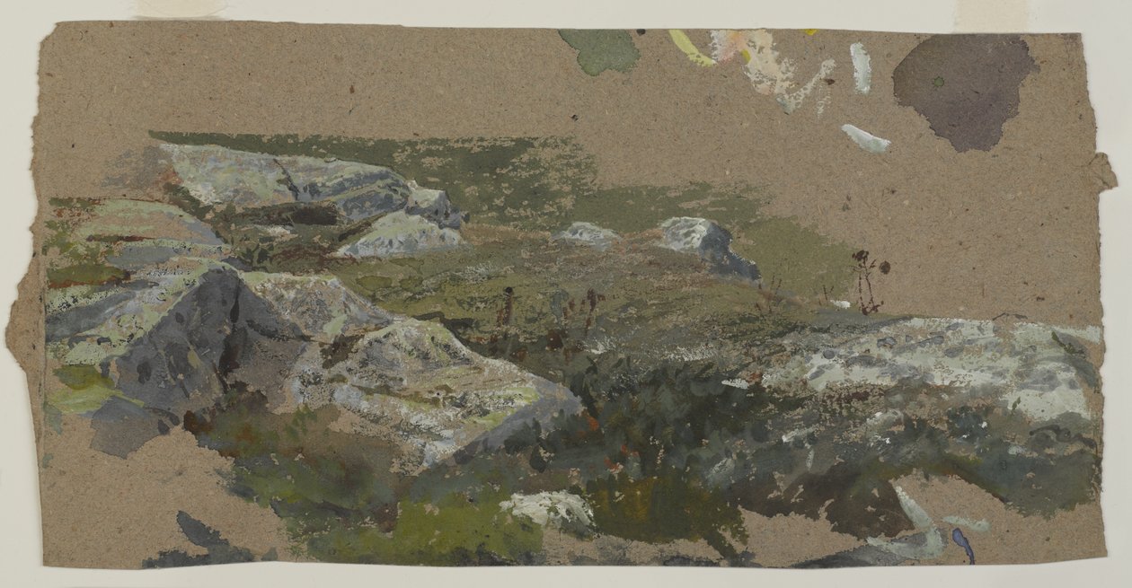 Study of Rocks, 1870-1880 (wc nehéz barna papíron) alkotó: William Trost Richards
