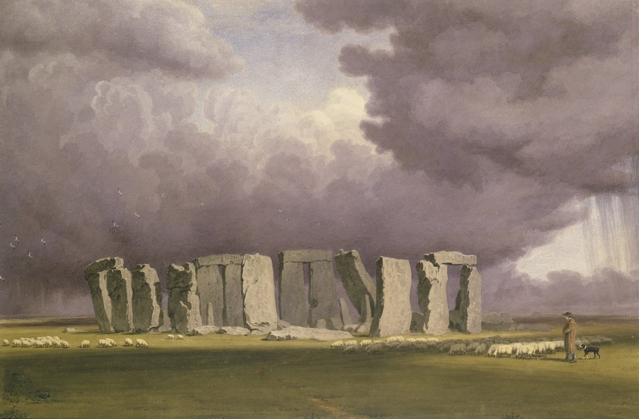 Stonehenge: Viharos nap, 1846 (akvarell grafit felett, papíron) alkotó: Joseph Mallord William Turner