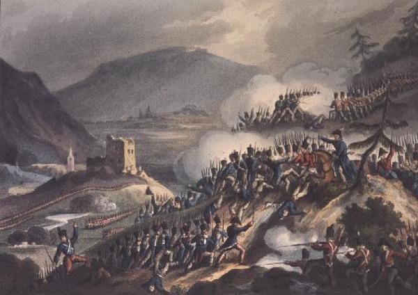 Castallai csata, 1813. április 13., vésette Thomas Sutherland (sz. 1785), 1813. alkotó: William after Heath