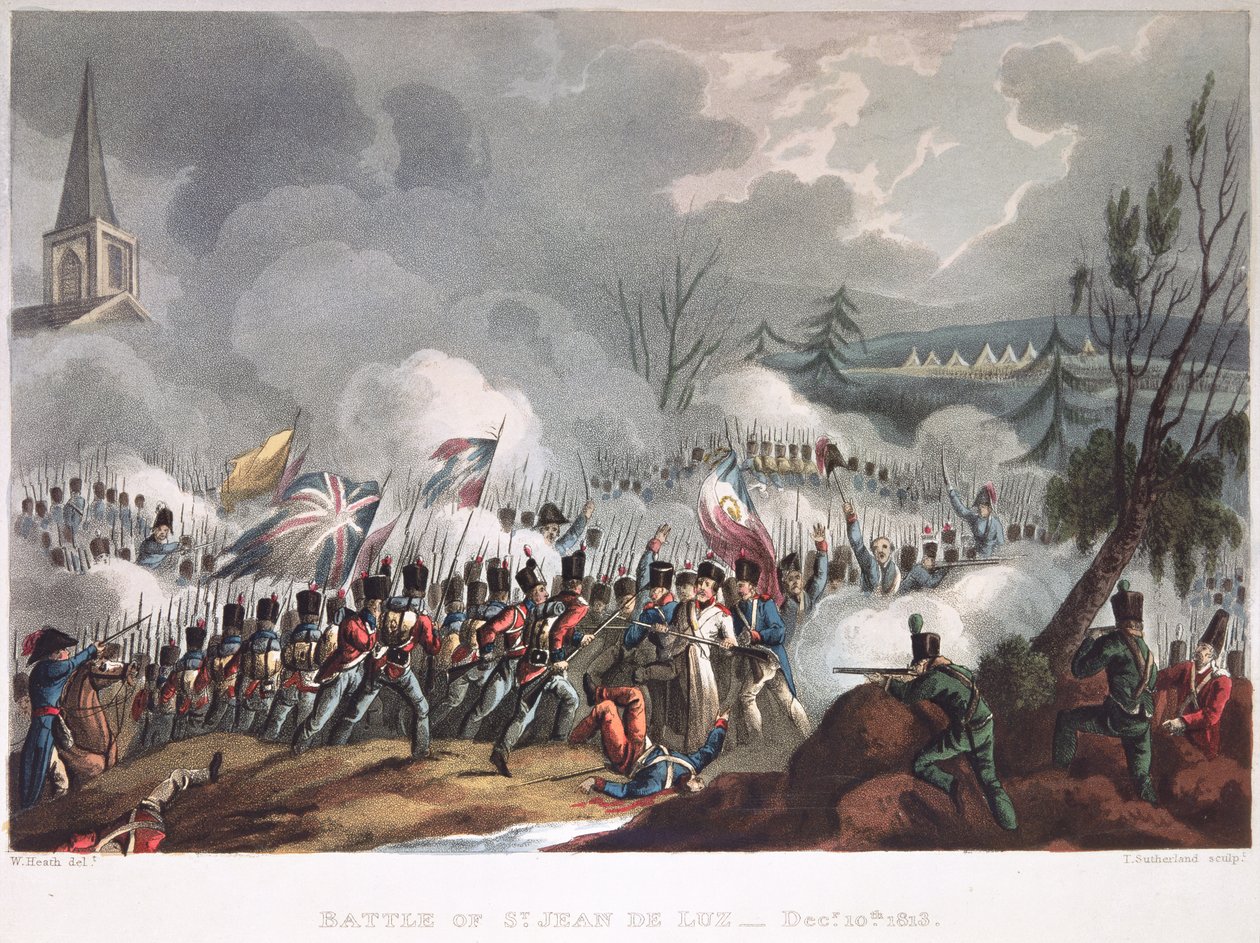 St. Jean de Luz-i csata, 1813. december 10., vésette Thomas Sutherland (sz. 1785) alkotó: William after Heath