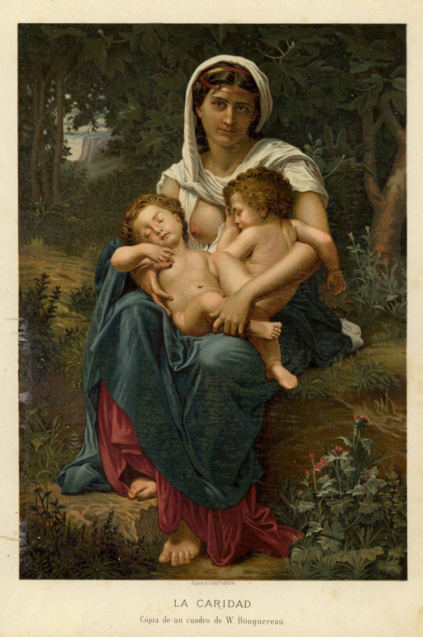 Jótékonyság (chromolitho) alkotó: William Adolphe Bouguereau