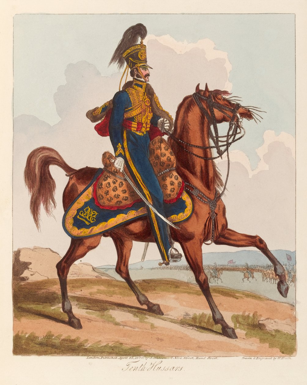 Tizedik huszárok (akvatinta, színes) alkotó: William (after) Heath