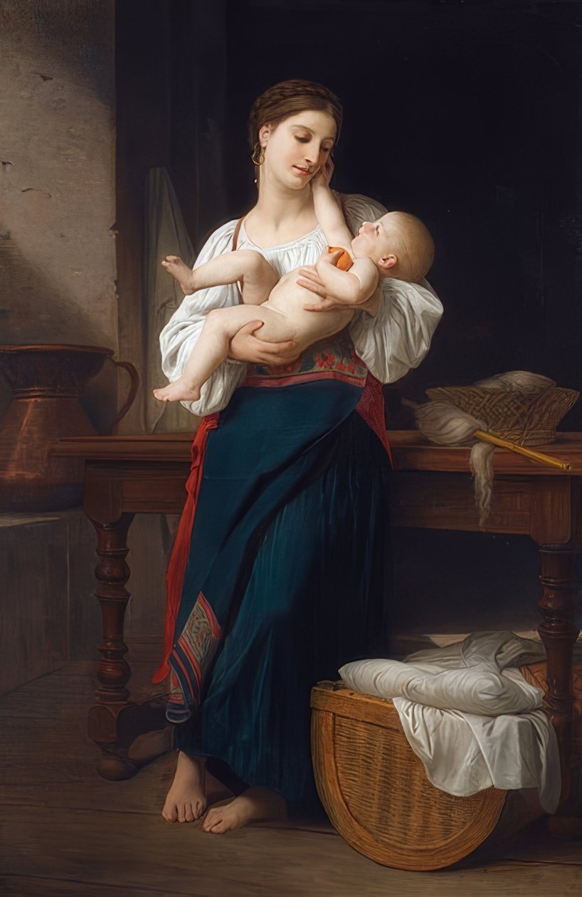 Első simogatás alkotó: William Adolphe Bouguereau