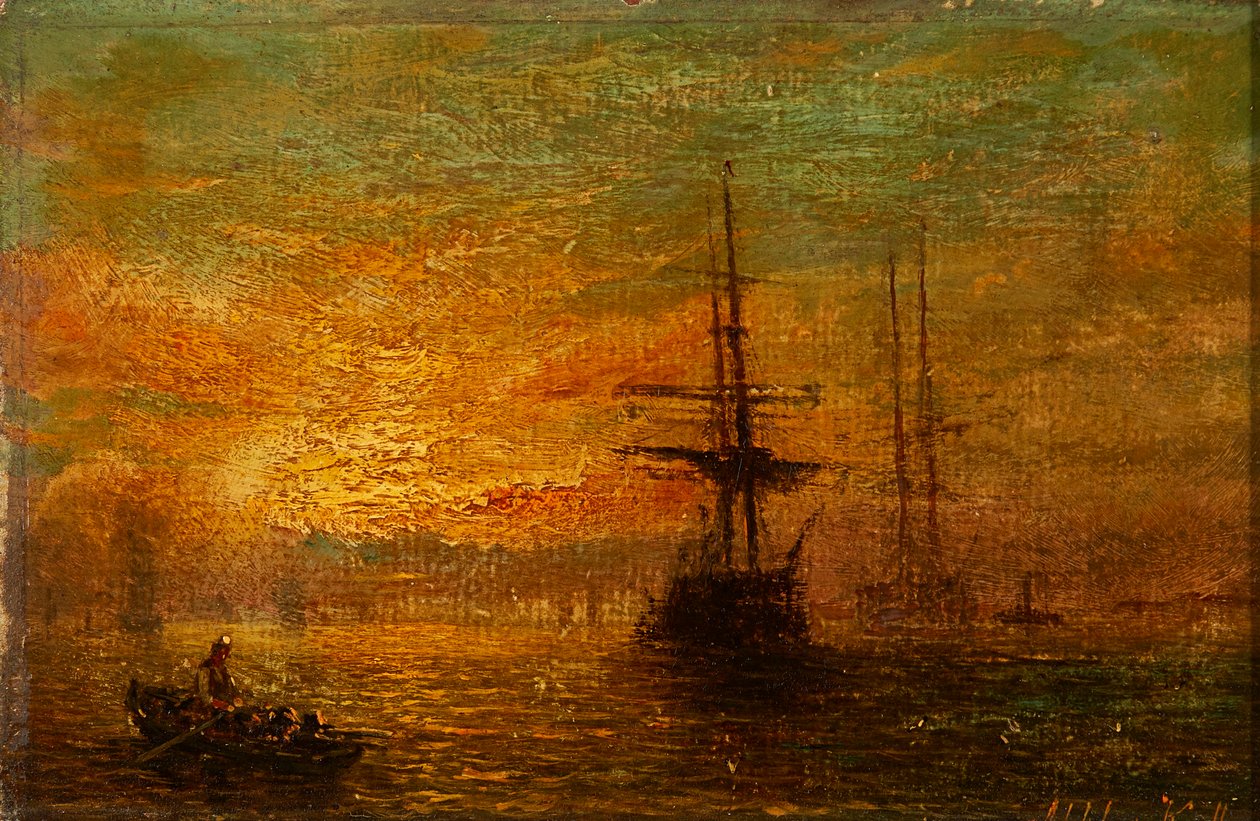 Evezés (olaj a fedélzeten) alkotó: William Adolphus Knell
