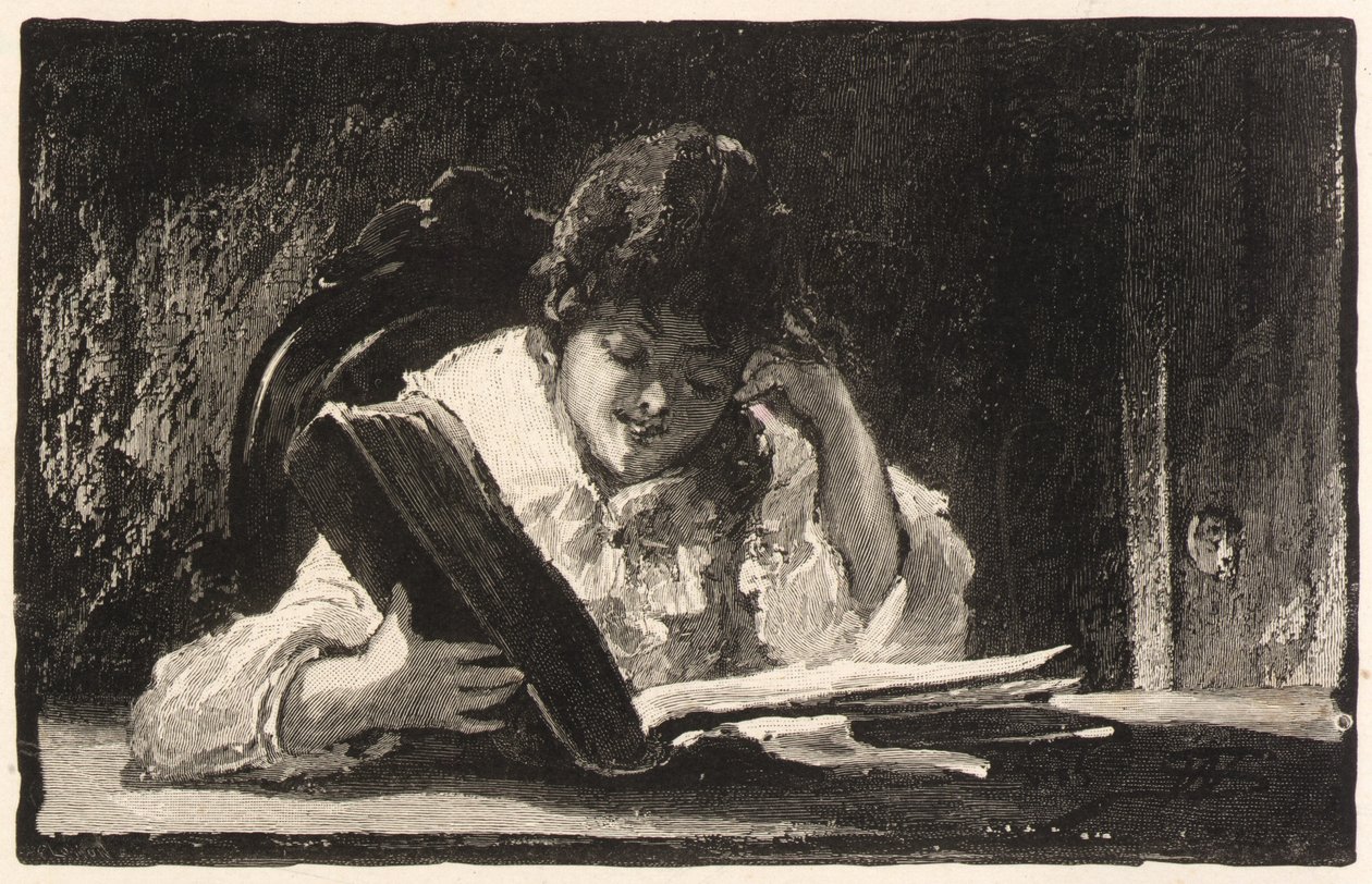 Lány olvasás alkotó: William Baxter Closson