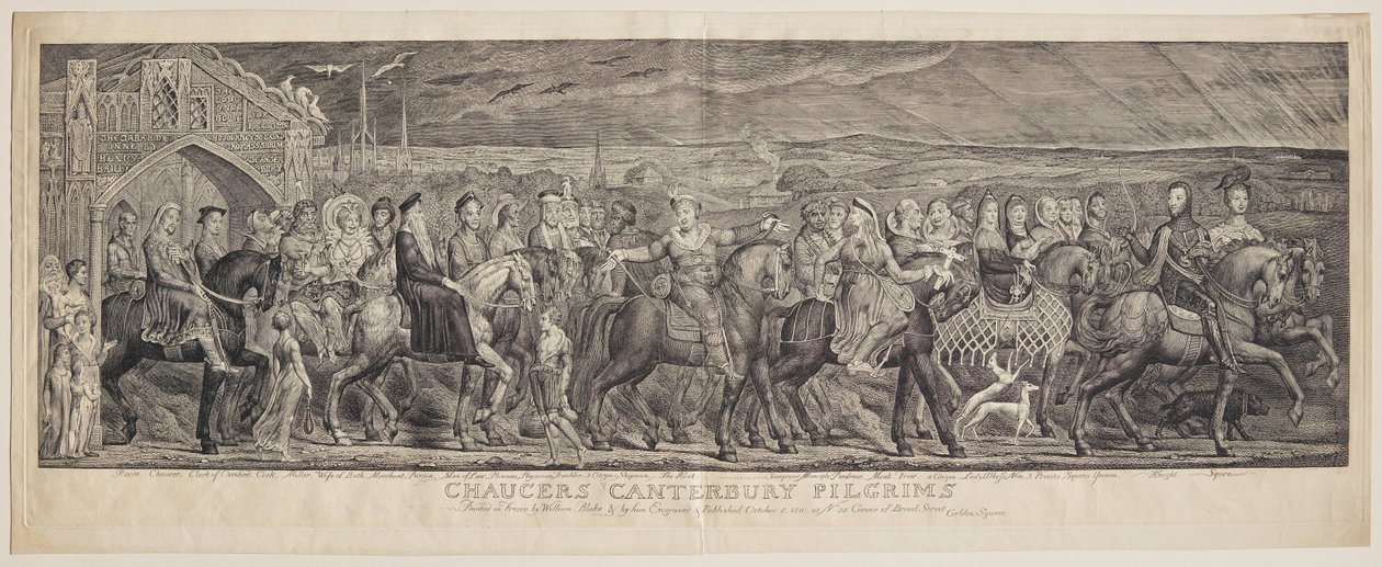 Chaucer canterburyi zarándokai alkotó: William Blake