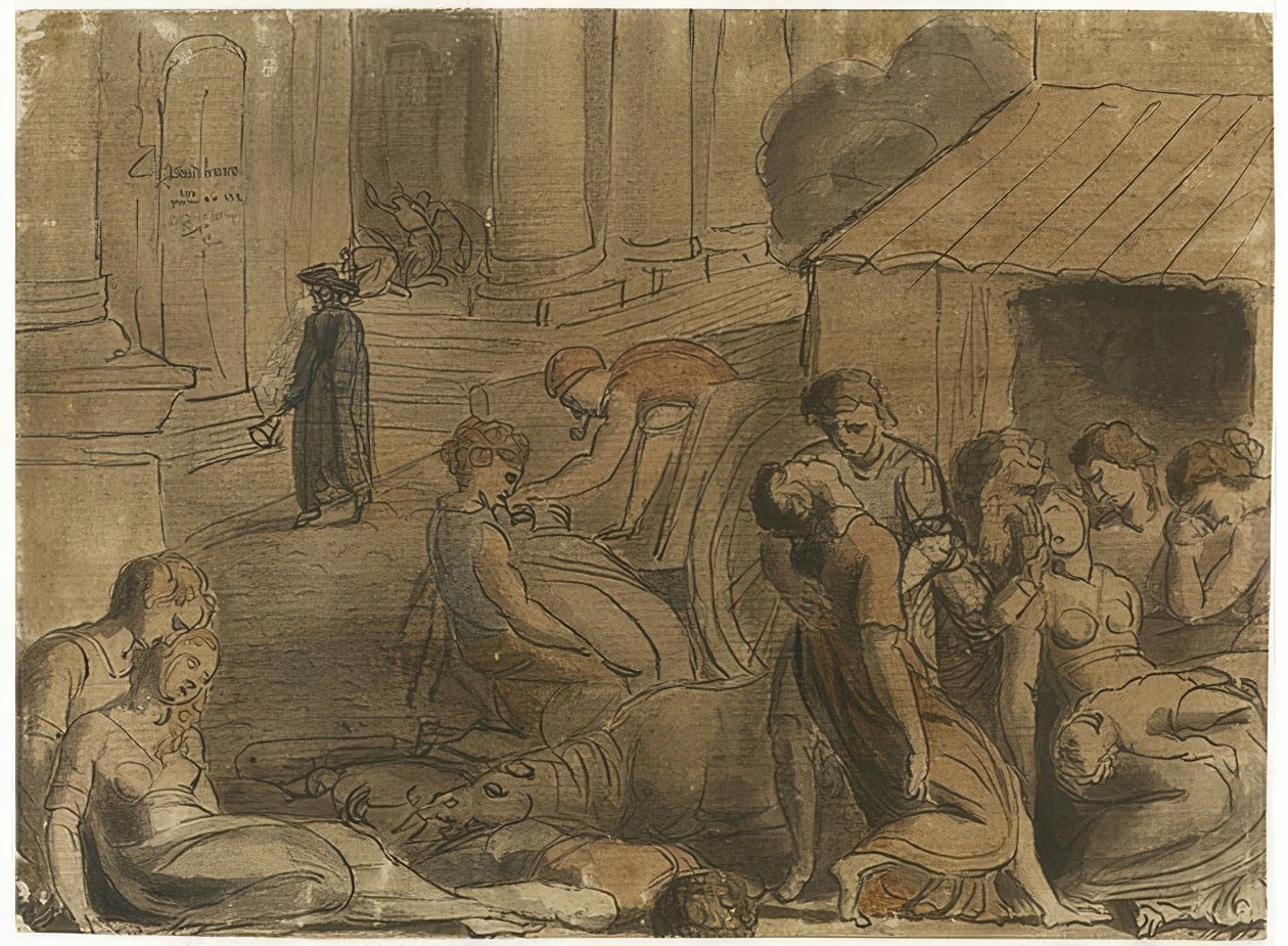 London nagy pestisjárványa. 1779 körül alkotó: William Blake