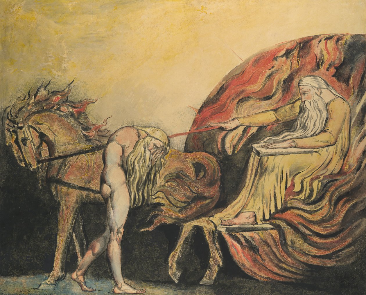Isten ítéli Ádámot, kb. 1795. alkotó: William Blake