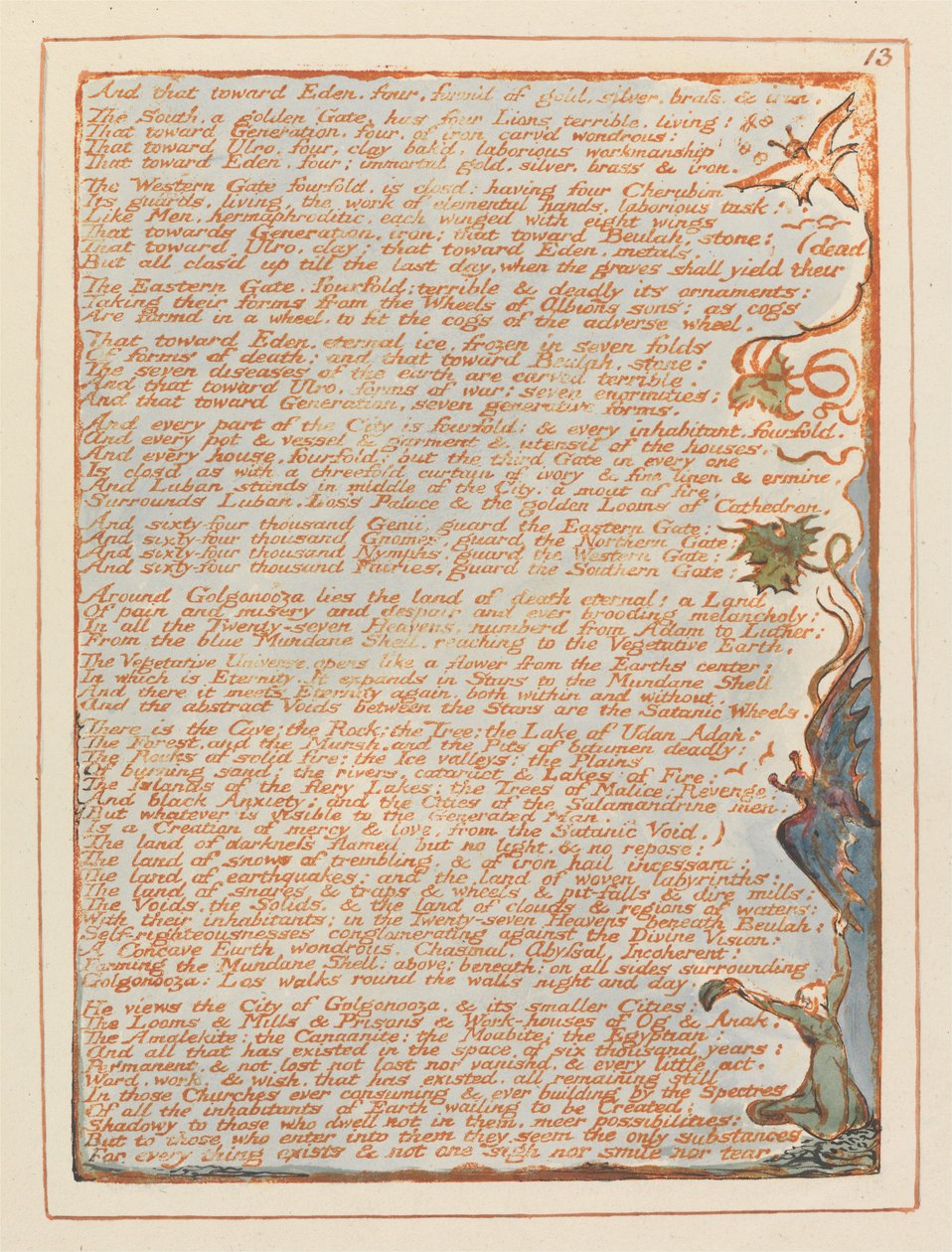 Jeruzsálem, 13. tábla, és az Eden.... felé. alkotó: William Blake