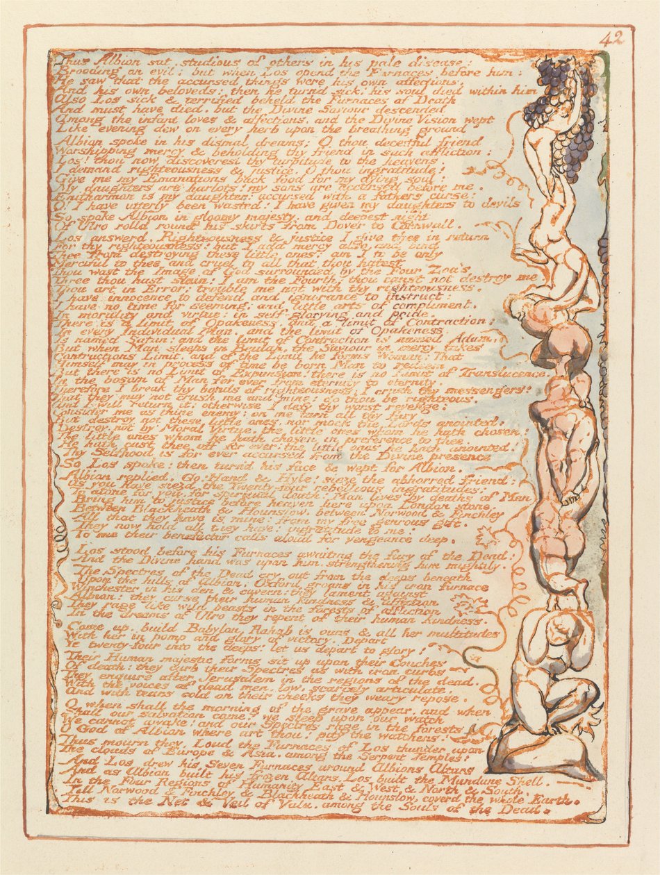 Jeruzsálem, 42. tábla, így ült Albion ... alkotó: William Blake