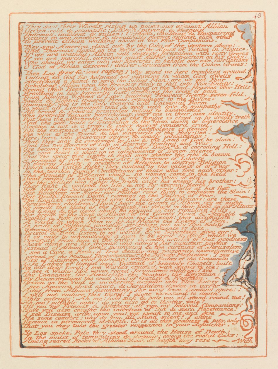 Jeruzsálem, 43. tábla, Meglátták a kerekeiket... alkotó: William Blake